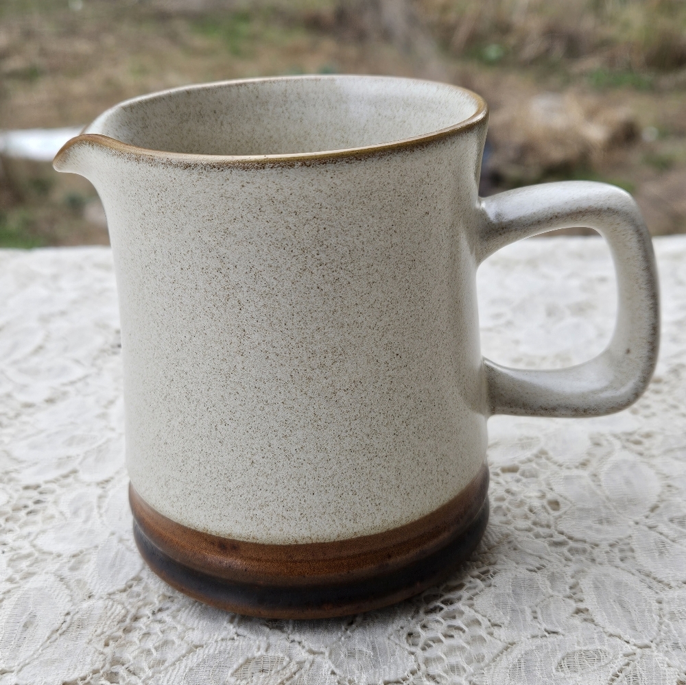 Vintage Creamer Made in England Denby Stoneware Potter's Wheel Brown Cream